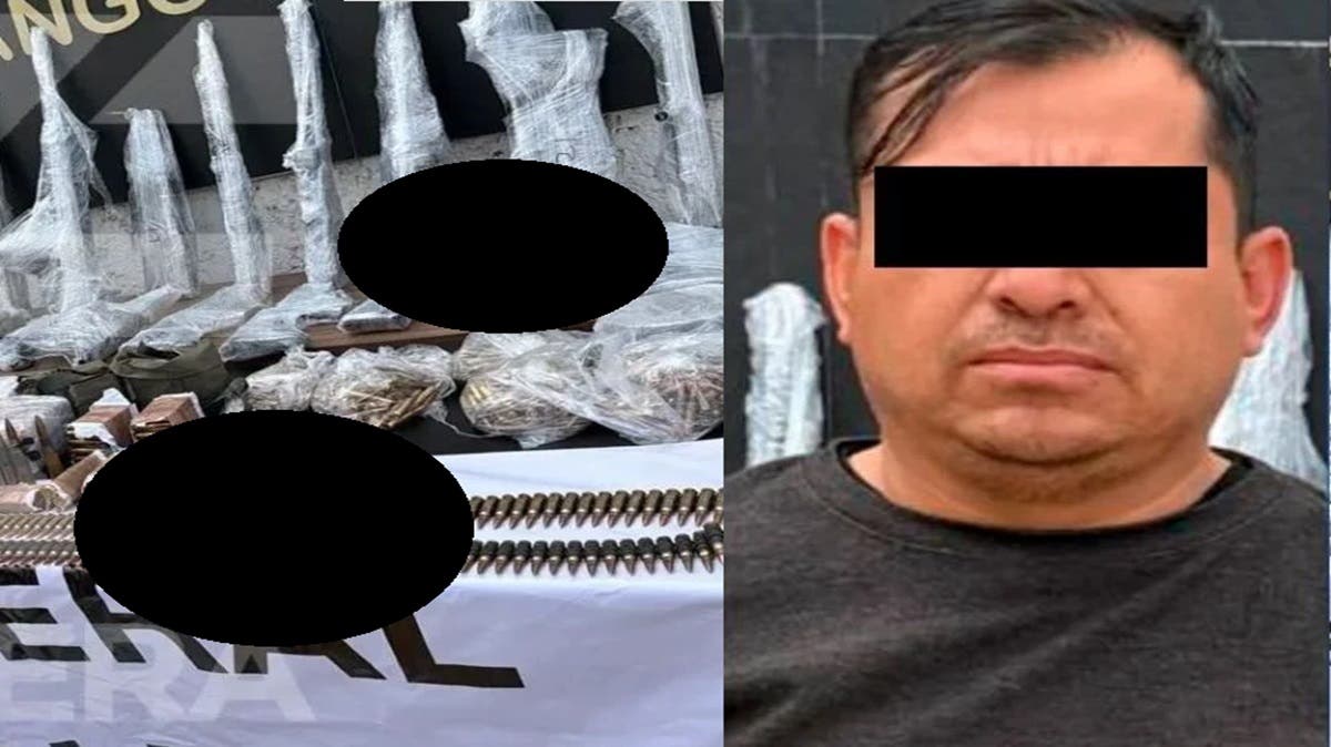Detienen a teniente poblano de la Guardia Nacional con arsenal de 49 armas