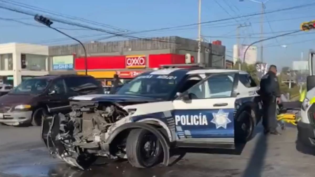 Patrullazo en la 11 Sur: patrulla a exceso de velocidad provoca carambola y deja dos heridos