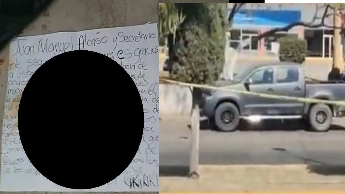 Revelan narcomensaje junto a cuerpo hallado en camioneta en Texmelucan; amenazan al alcalde