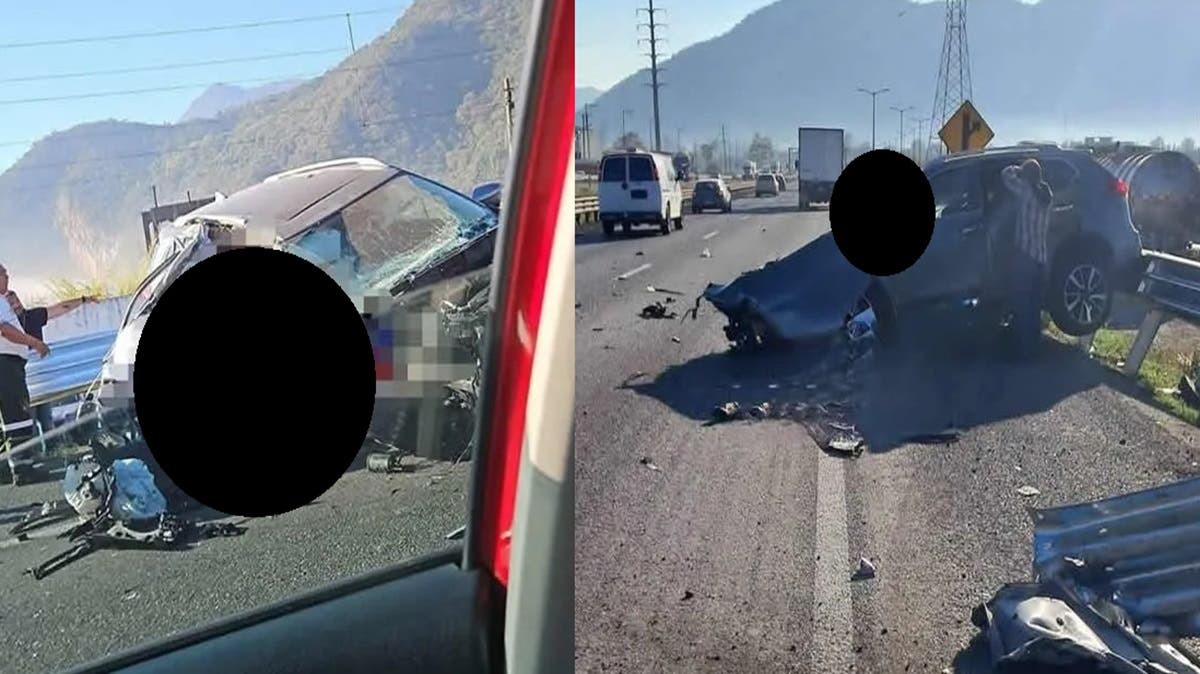 Choca auto en la barra de contención de la Puebla–Orizaba; reportan varios heridos