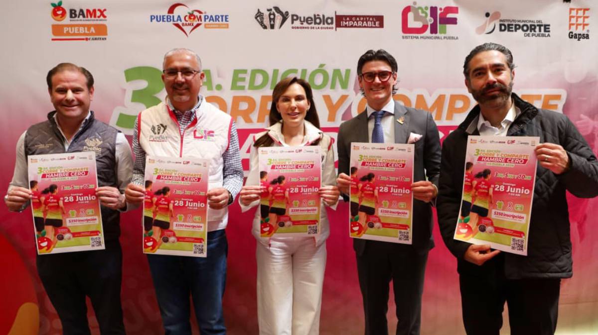 Contra el hambre, Puebla corre: lanzan carrera con meta de alimentar a más de 15 mil personas