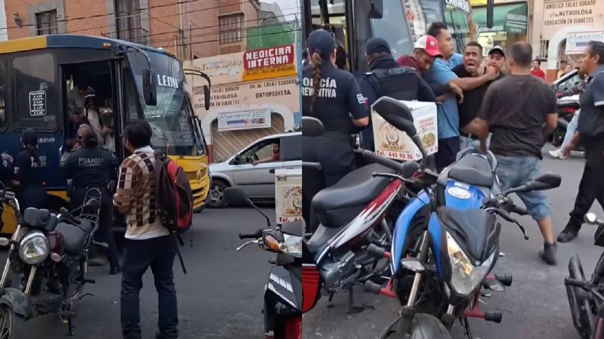 Pasajeros detienen a sujeto con machete en transporte público de Atlixco, Puebla