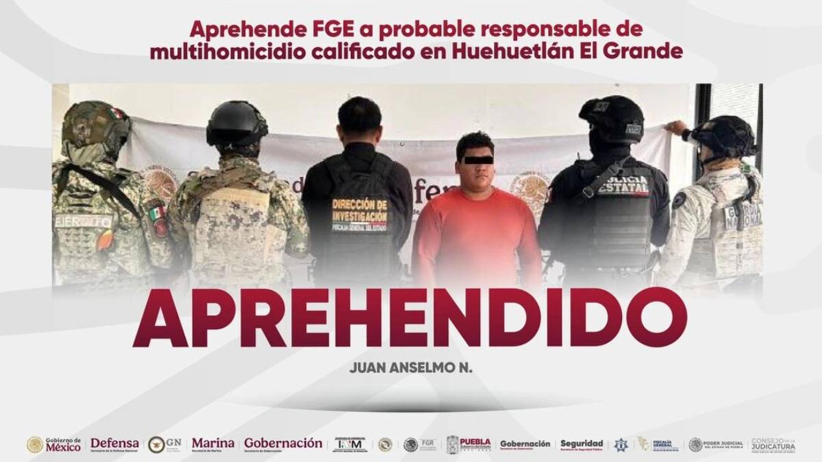 Cae primer implicado por seis cuerpos hallados en Puebla; investigan vínculo con La Barredora