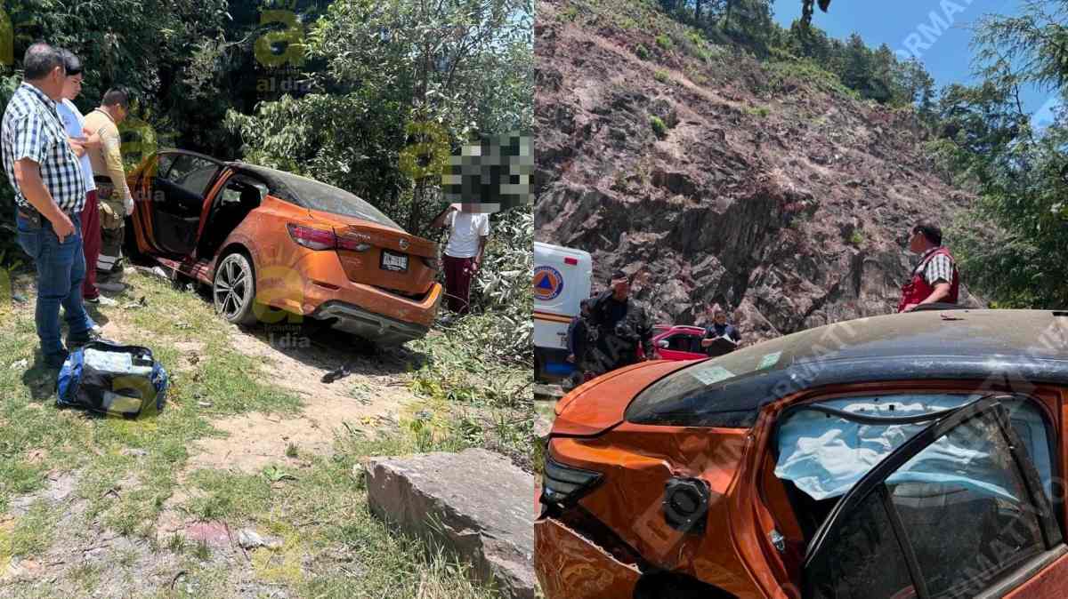 Auto sale del camino en la Virreyes-Teziutlán; cuatro estudiantes del CBTIS 44 resultan lesionados