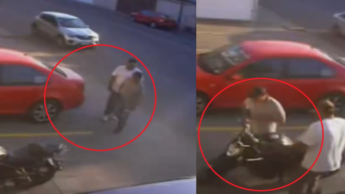 VIDEO En segundos y a plena luz: graban robo de motocicleta en Plaza Bugambilias