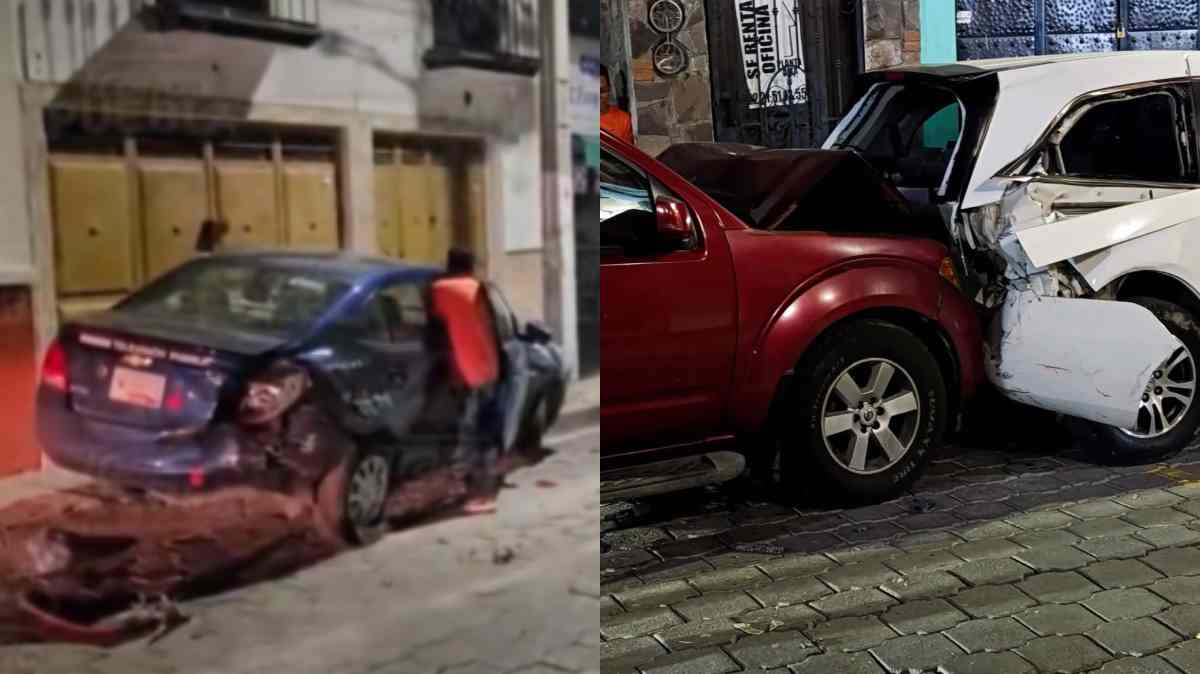 Conductor ebrio provoca carambola en el Centro de Atlixco; intentó huir y vecinos lo detuvieron