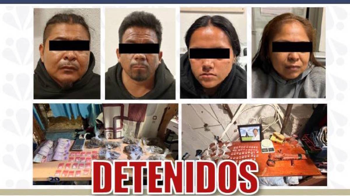 Cateo en Atencingo termina con cuatro detenidos; autoridades hallan droga, armas y dinero en una tienda