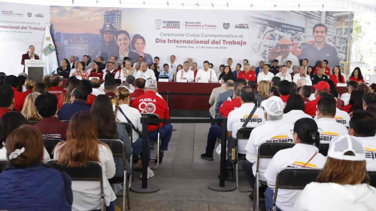 Entre discursos y consignas, Puebla conmemora el 1 de mayo: Chedraui y Armenta destacan el valor del trabajo digno