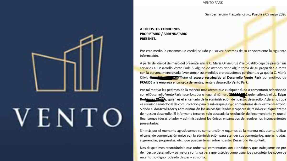 Propietarios denuncian presuntas irregularidades en Vento Park; comunicado menciona acceso restringido por supuesto fraude
