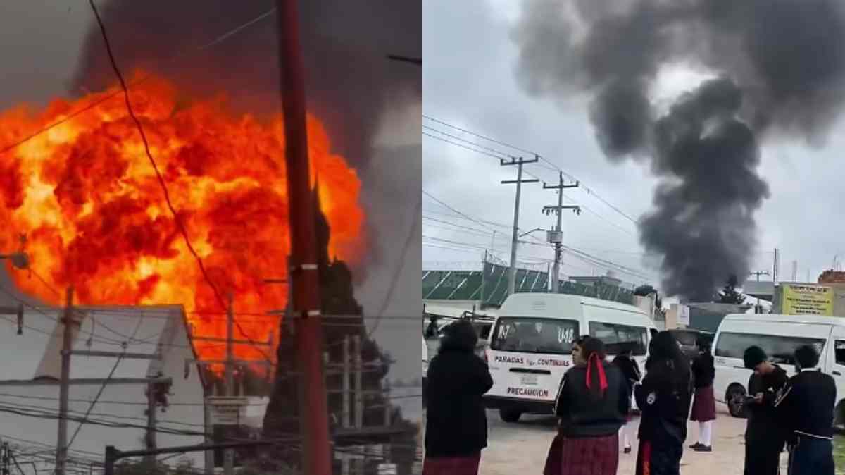 Explosión de presunta pipa de huachicol obliga a evacuar a más de 1,700 alumnos en Tepeaca