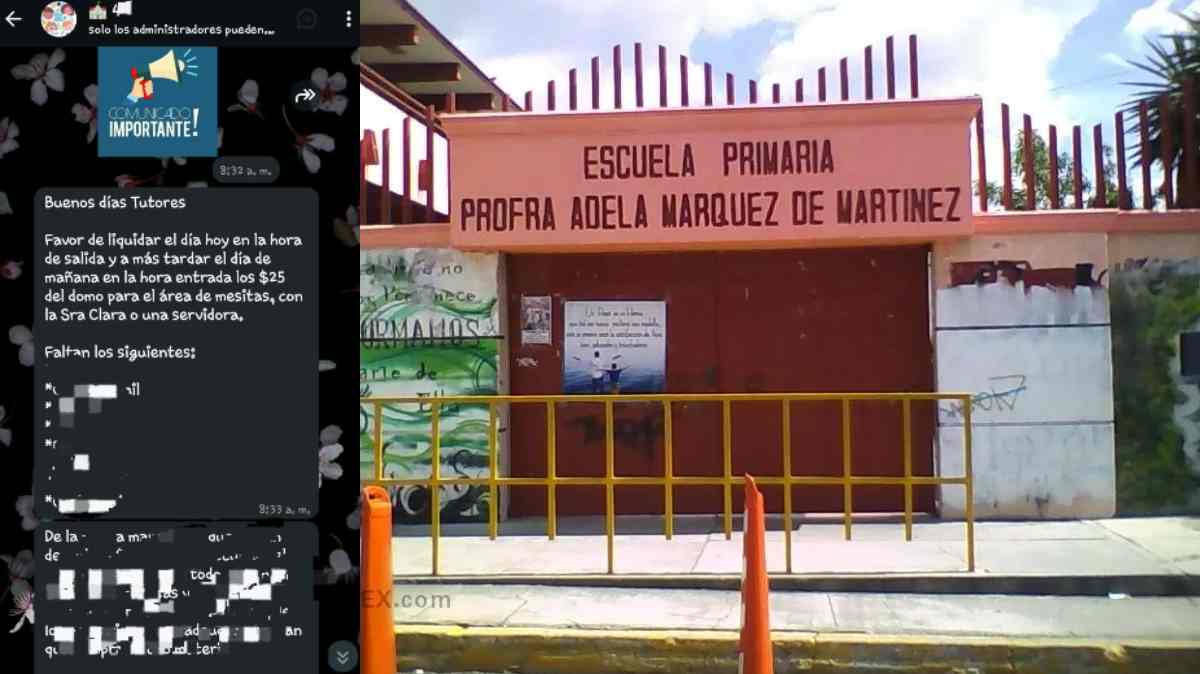 Padre de familia denuncia presiones para el cobro de una cuota en primaria de Puebla; exhiben nombres de alumnos en grupo escolar