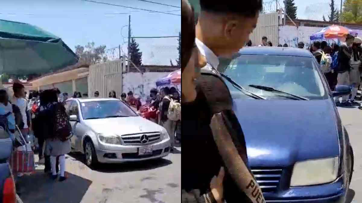 Padres denuncian riesgo para estudiantes por salida de vehículos durante horario de salida en la Secundaria Técnica 25