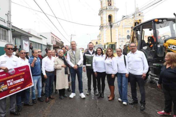 Arranca rehabilitación de la calle 5 de Febrero en San Felipe Hueyotlipan; beneficiará a más de 23 mil habitantes