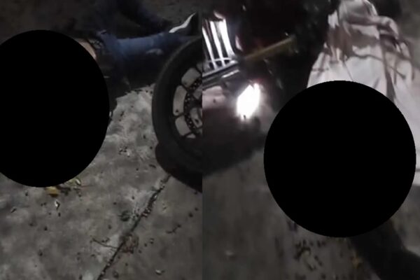 Derrapan en la 11 Sur: pareja de motociclistas se debate entre la vida y la muerte