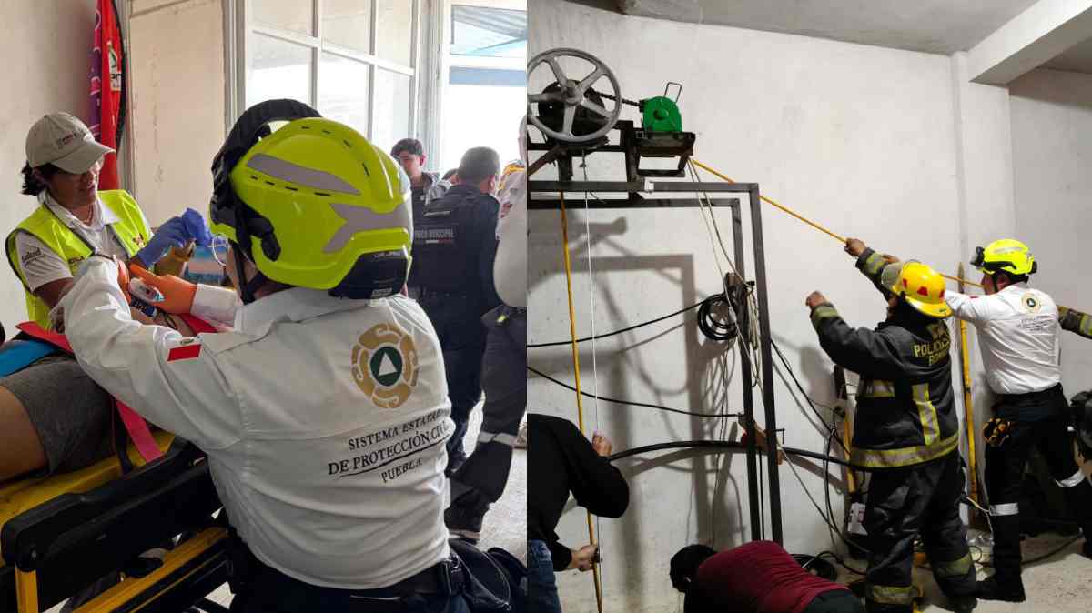 Rescatan a dos hombres atrapados en pozo de 28 metros en San Andrés Cholula; uno fue hospitalizado