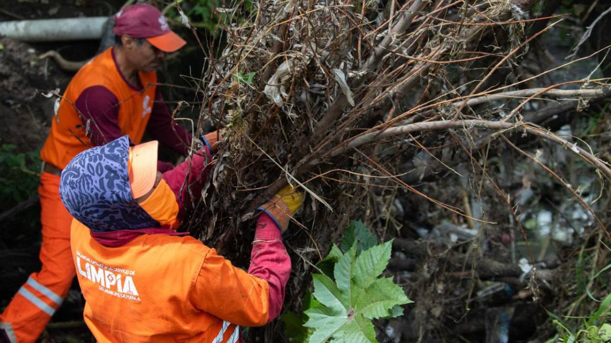 Antes de que lleguen las lluvias más intensas, Puebla refuerza trabajos en San Jerónimo Caleras para evitar inundaciones