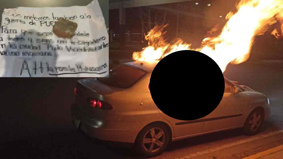 Revelan contenido de la manta hallada junto al auto calcinado con dos cuerpos en Periférico Ecológico