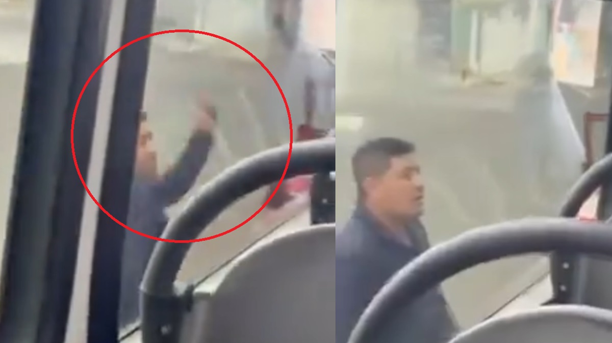 ¡Violencia al volante! Montachoques apedrea unidad de RUTA tras disputa vial en Zavaleta