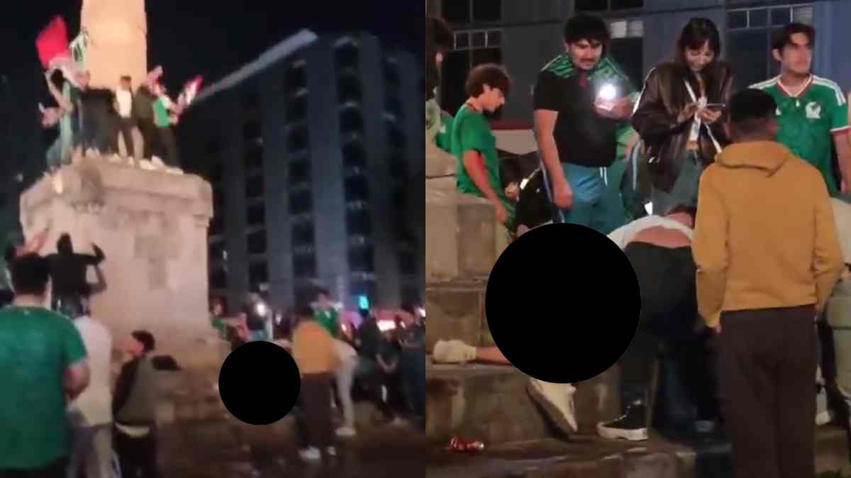 Joven cae del Monumento a Juárez durante festejos por triunfo de México en el Mundial 2026