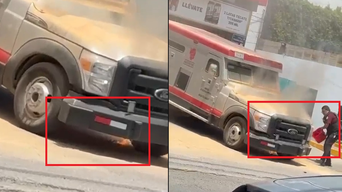 ¡Se incendia camioneta de valores en San Andrés Cholula! VIDEO