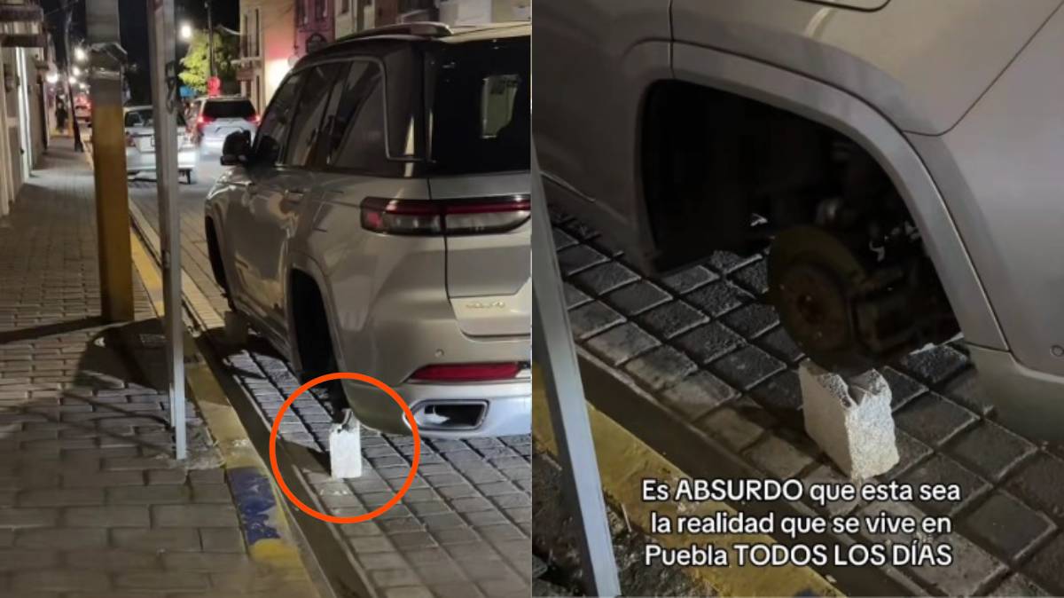 Camioneta en blocks: roban dos llantas cerca de Cus Cus Cus, Cholula