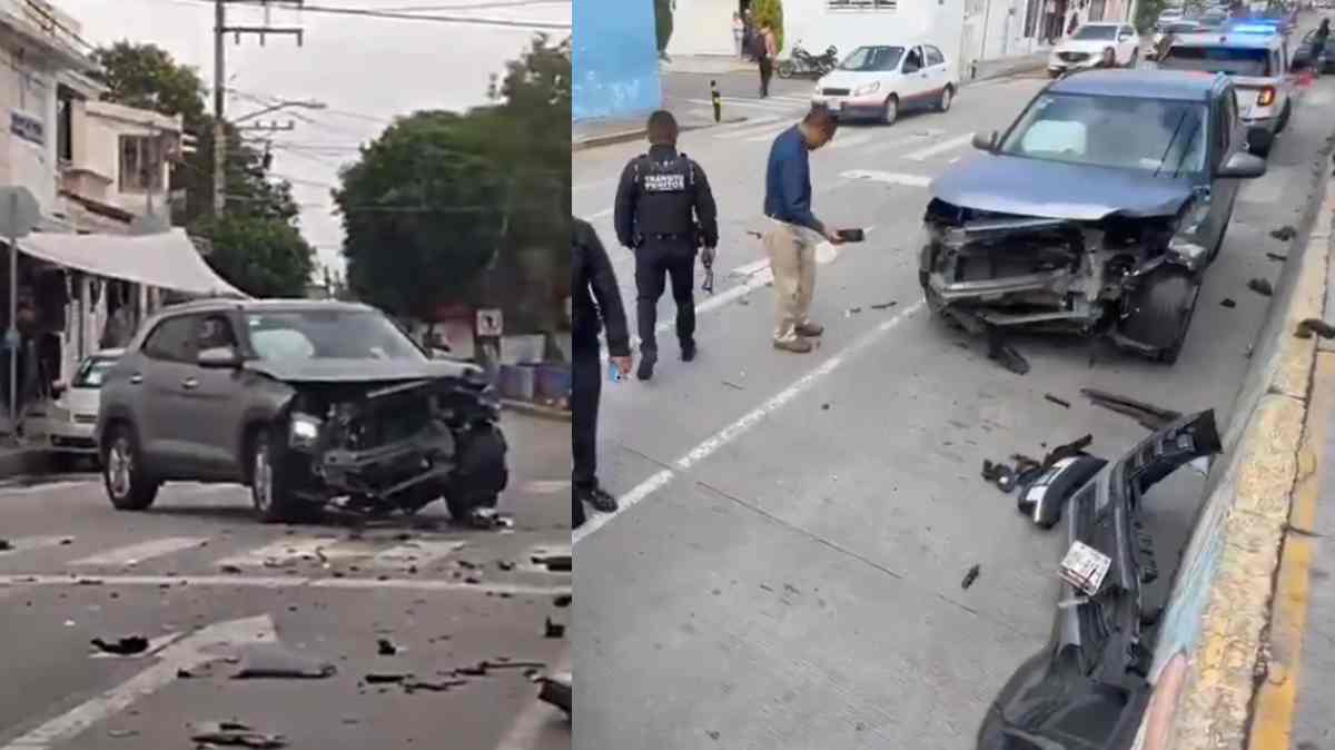 Conductor huye tras provocar aparatoso choque en Romero Vargas; vecinos denuncian exceso de velocidad