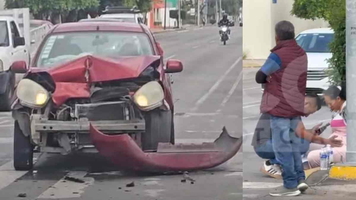 Aparatoso choque deja a mujer embarazada lesionada en la colonia Bella Vista