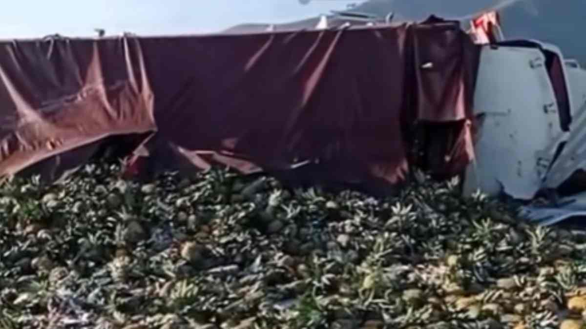 Tres tráileres se accidentan en la autopista Cuapiaxtla–Cuacnopalan; uno quedó atravesado y bloquea la circulación