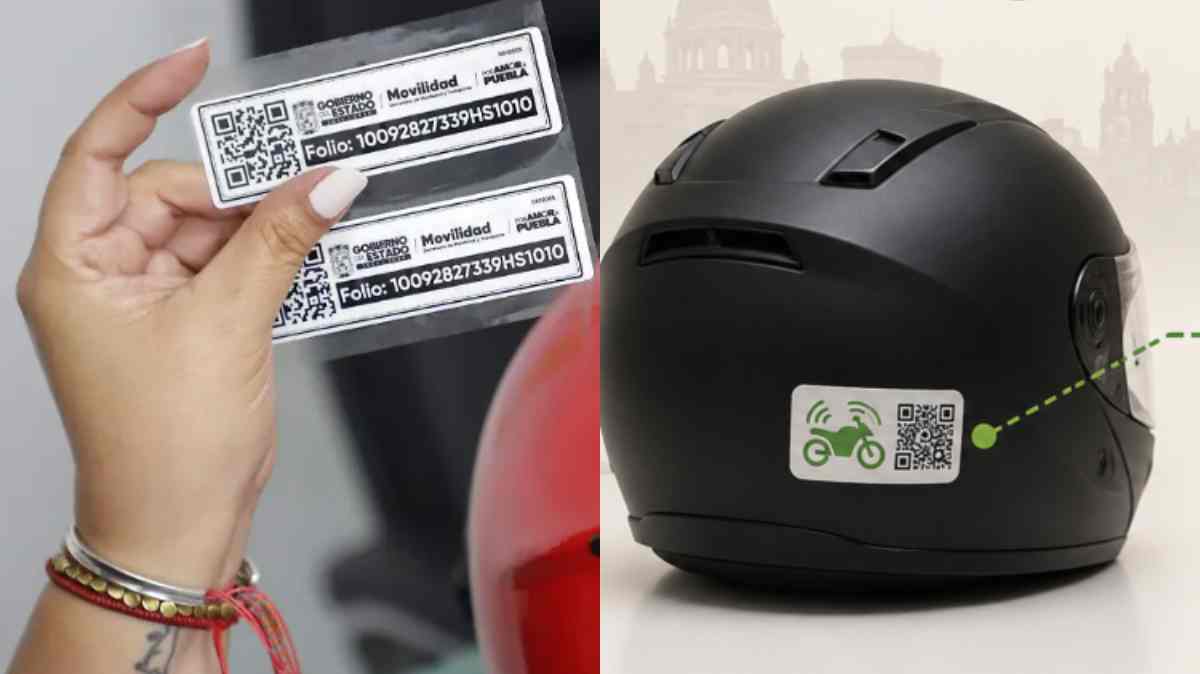 Así funcionarán los engomados con microchip para motociclistas en Puebla por la Ley Casco