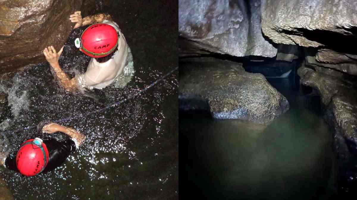 Lluvias atrapan a familia dentro de la Gruta Chichicazapan en Cuetzalan; rescatan a dos y buscan a cuatro más