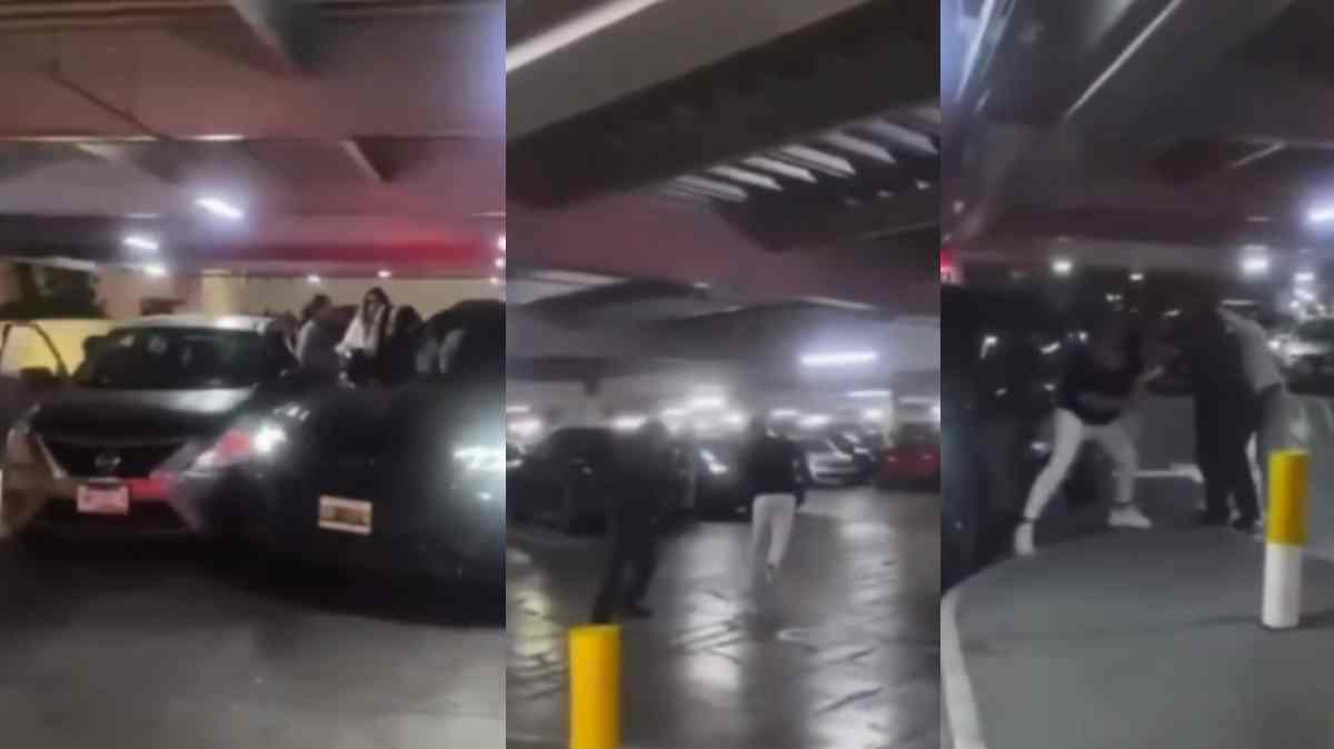 Choque por no ceder el paso en estacionamiento de Angelópolis termina en golpes entre conductores