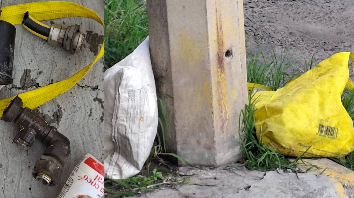 Vecinos frustran robo de medidores en la colonia Héroes de Puebla; el presunto responsable huyó dejando parte del botín