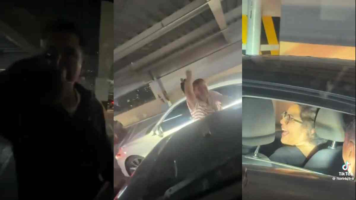 Denuncian agresión en estacionamiento de Angelópolis; mujer y hombre son captados golpeando una camioneta