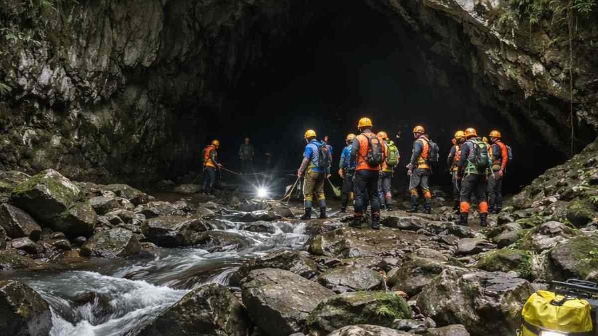 Confirman hallazgo de dos cuerpos en la Gruta de Chichicazapan, en Cuetzalan; continúa la búsqueda de una persona