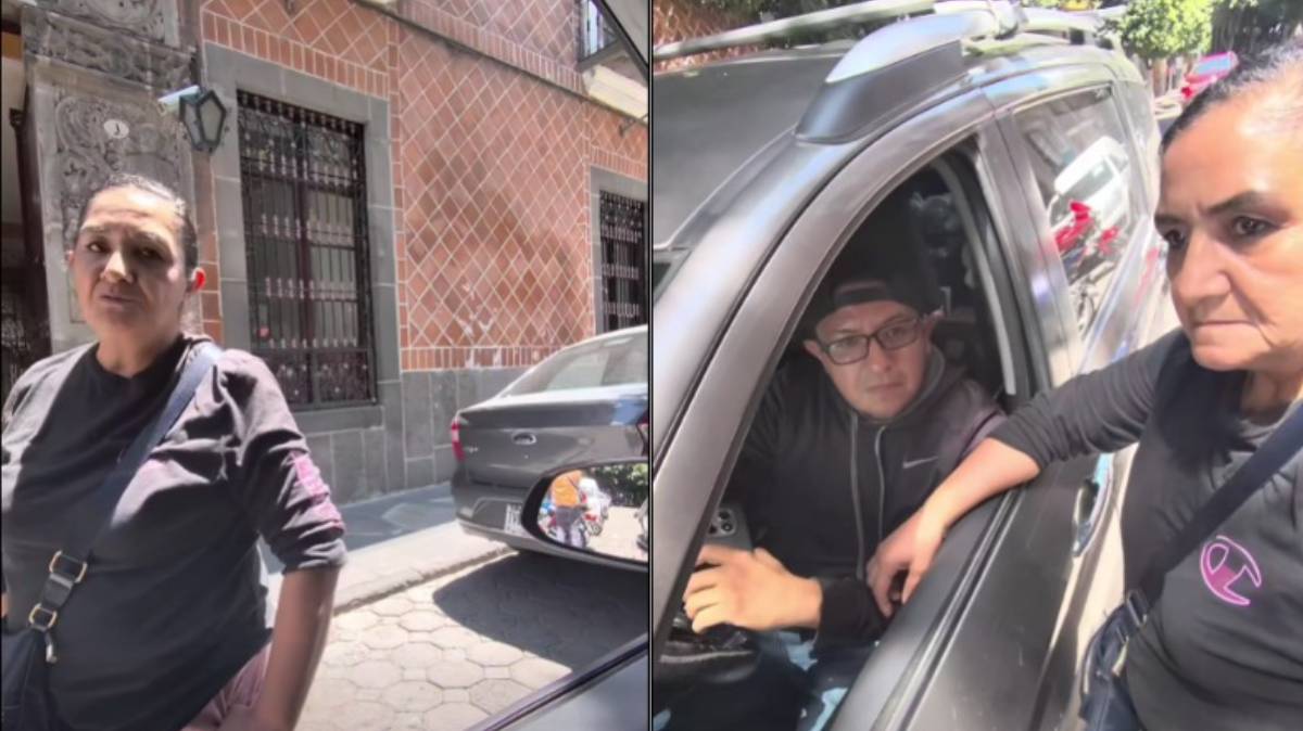 "Vete a dar una vuelta, este lugar es para mi hijo": exhiben a mujer por apartar lugares en el Centro Histórico de Puebla