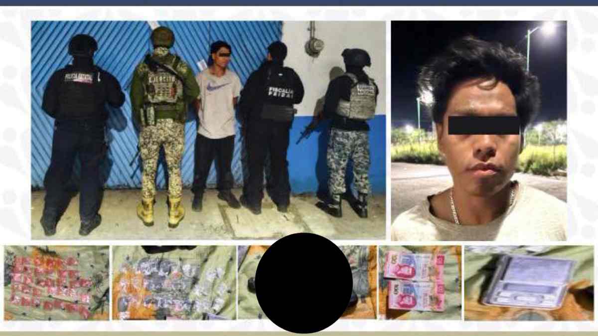 Cae presunto narcomenudista tras cateo en Chietla; FGE asegura droga, dinero y un arma hechiza