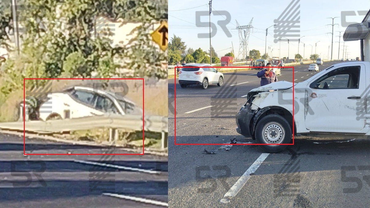 ¡Caos vial! Fuerte carambola en Periférico Ecológico deja autos destrozados.