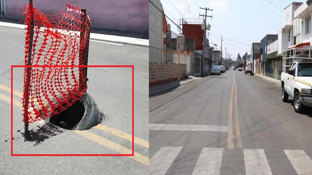Socavón en calle recién pavimentada: Secretaría de Infraestructura responsabiliza a Agua de Puebla