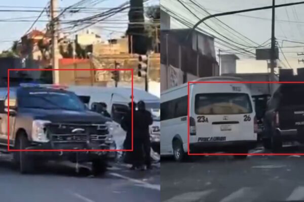 Choque entre patrulla estatal y Ruta 23A deja dos lesionados en el Centro Histórico