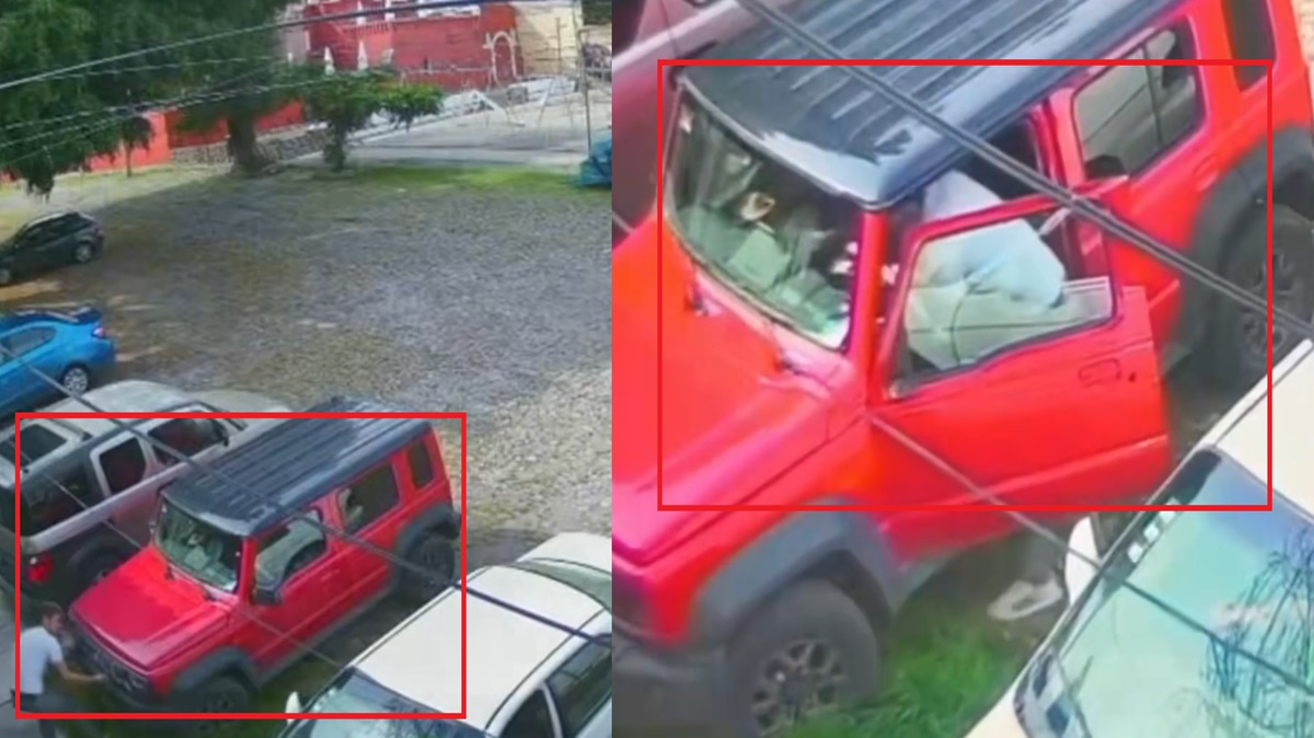 VIDEO “Banda del auto blanco”, el nuevo terror de los automovilistas en Puebla; desvalijan camioneta a plena luz del día