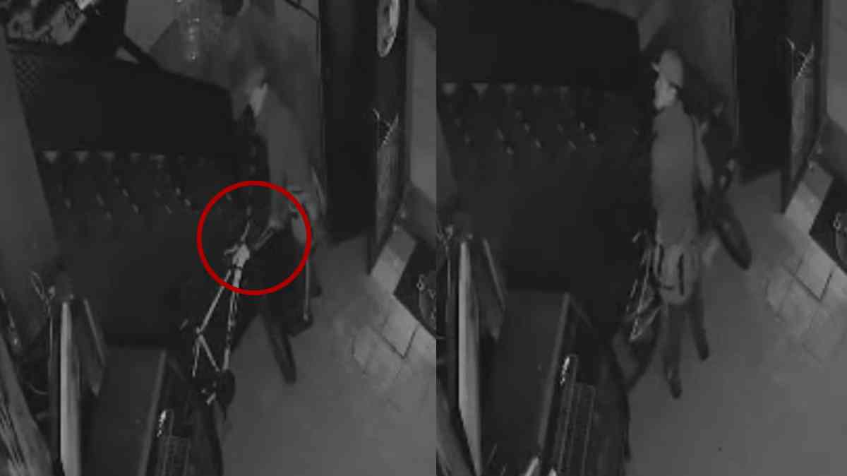 Roban bicicleta en menos de 30 segundos dentro de un restaurante-bar en el Centro Histórico de Puebla