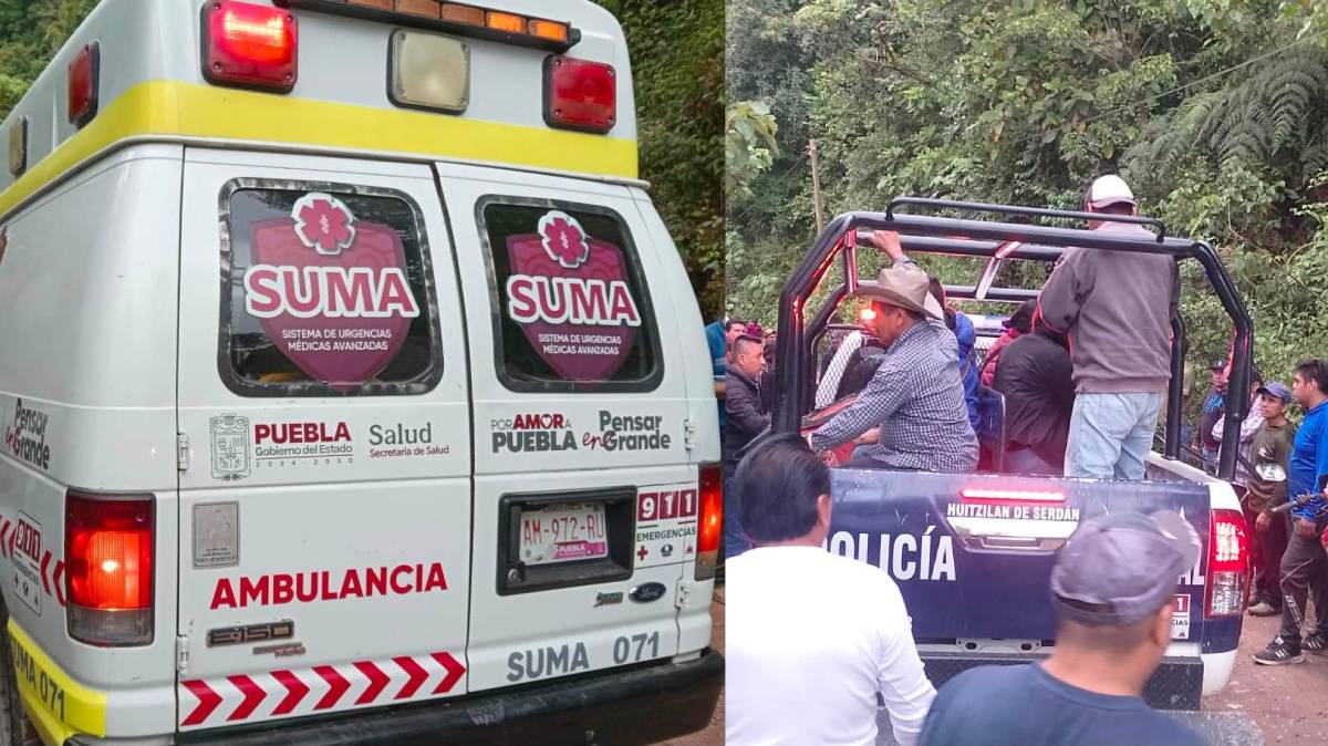 Asalto a combi termina en volcadura en Huitzilan-Zacapoaxtla; 17 personas resultan lesionadas