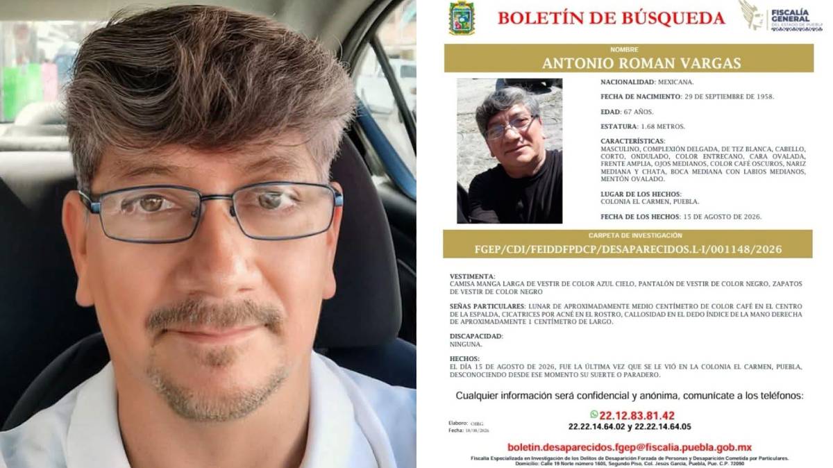 Desaparece Antonio Román, chofer de Siervas de María en Puebla: FGE activa búsqueda