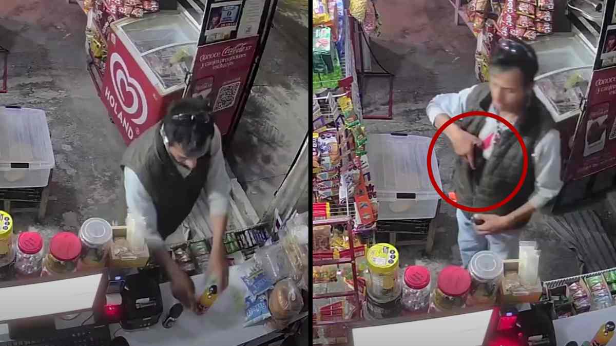 Finge ser cliente, saca un arma y asalta una tienda en Santa Cruz Acapa; todo quedó grabado