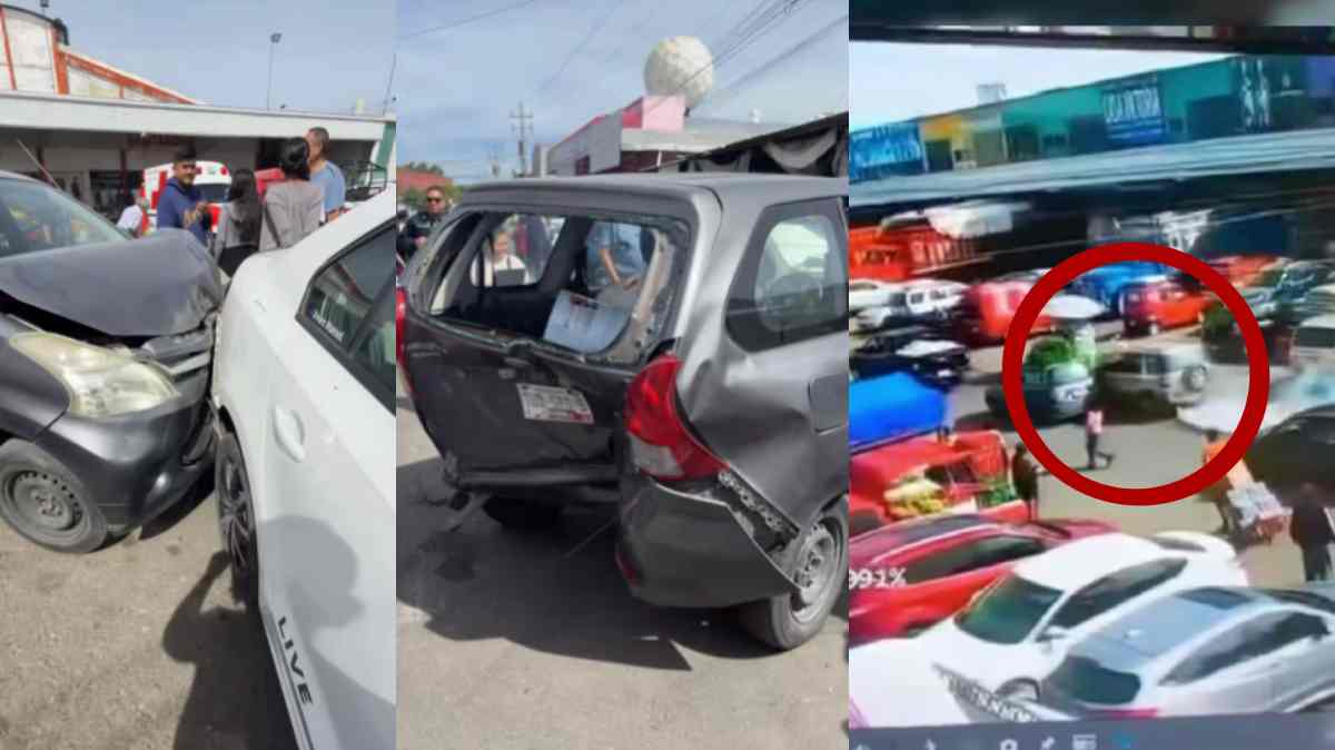 Caos en la Central de Abasto: camioneta fuera de control choca contra al menos cuatro vehículos