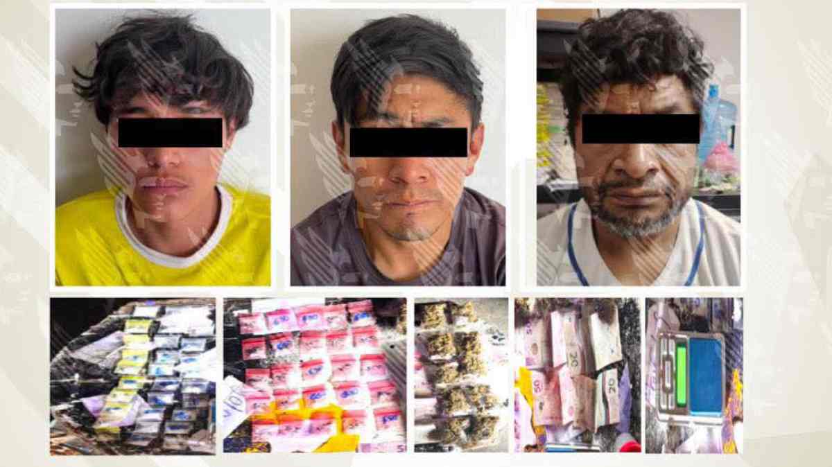 Cateo en Atlixco termina con tres detenidos y el aseguramiento de un presunto punto de venta de droga