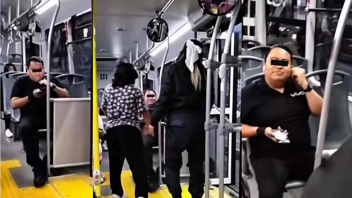 Hombre se niega a bajar de unidad exclusiva para mujeres; guardia tuvo que intervenir en Puebla