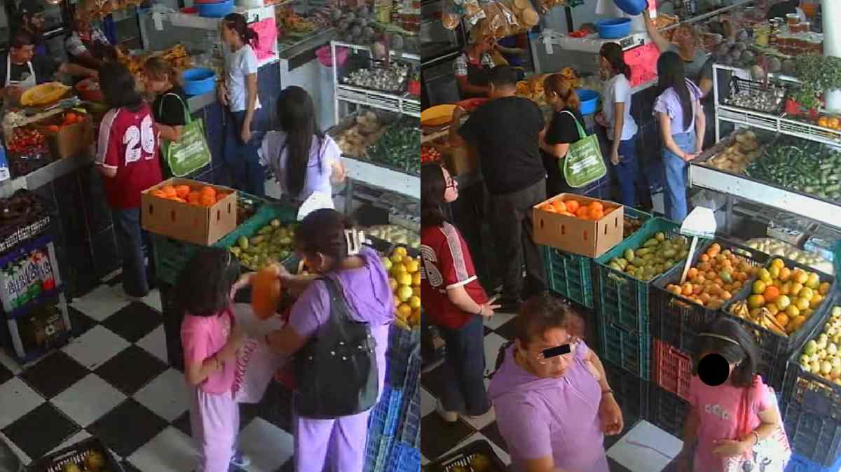 Captan a mujer presuntamente robando mercancía en una carnicería; habría utilizado a una menor para sacar productos