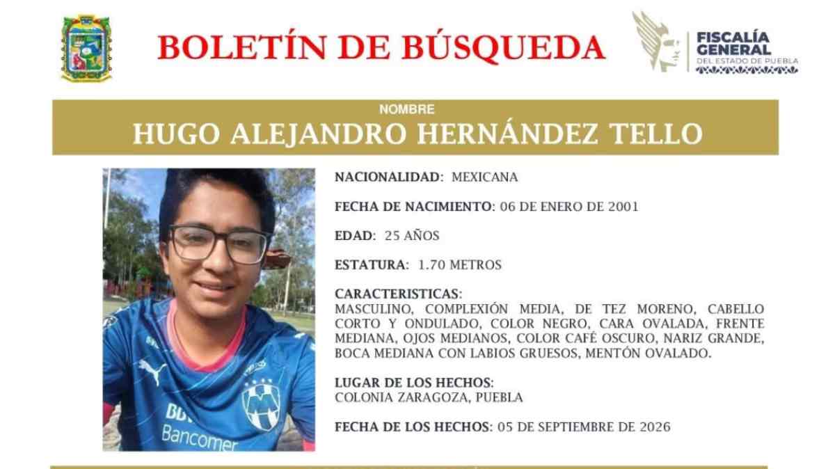 Buscan a Hugo Alejandro, desaparecido tras salir a jugar fútbol en Puebla