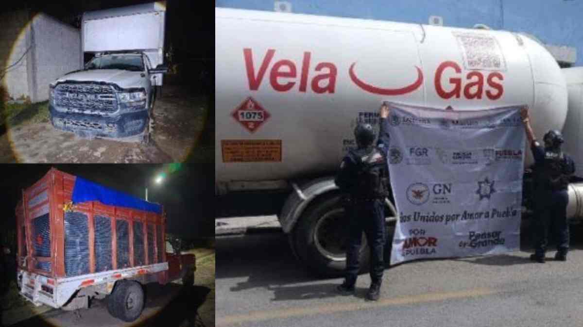 Recuperan 58 mil 600 litros de gas LP robado en Puebla; hay seis detenidos y cinco vehículos asegurados